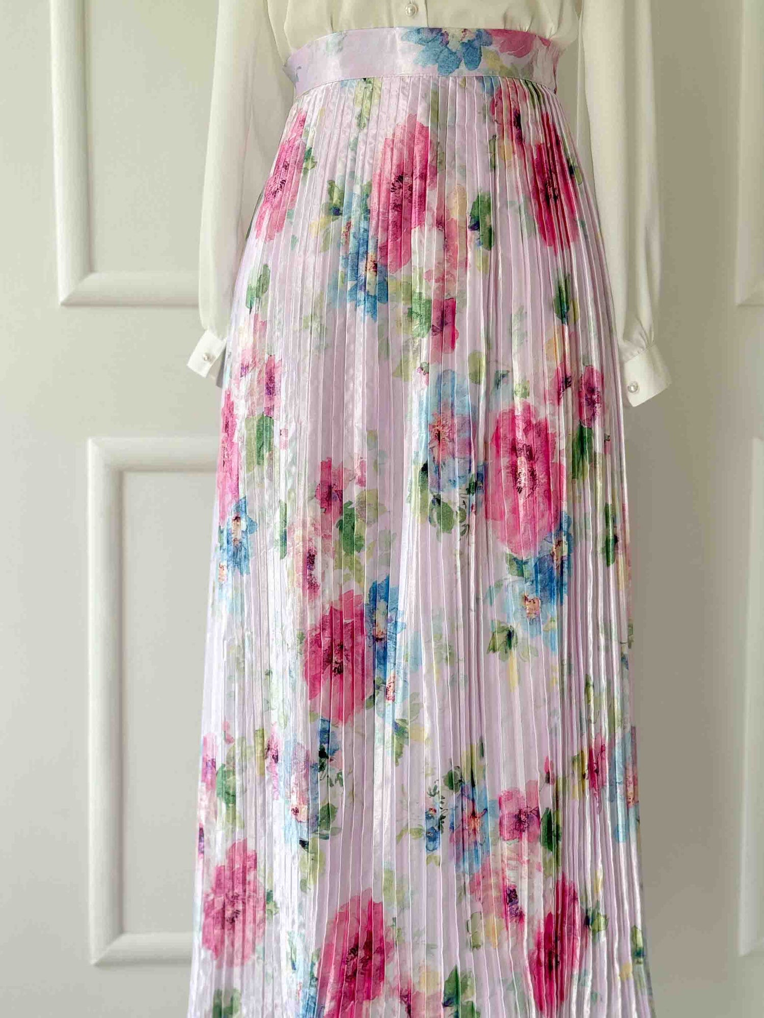 Floral Pleated Chic-style Skirt