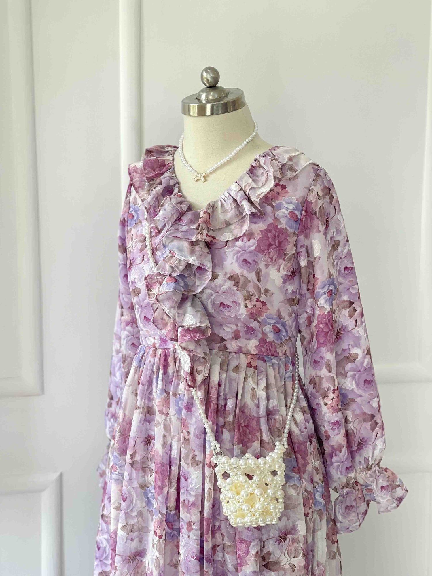 Stylish Lavender Dress with Ruffles