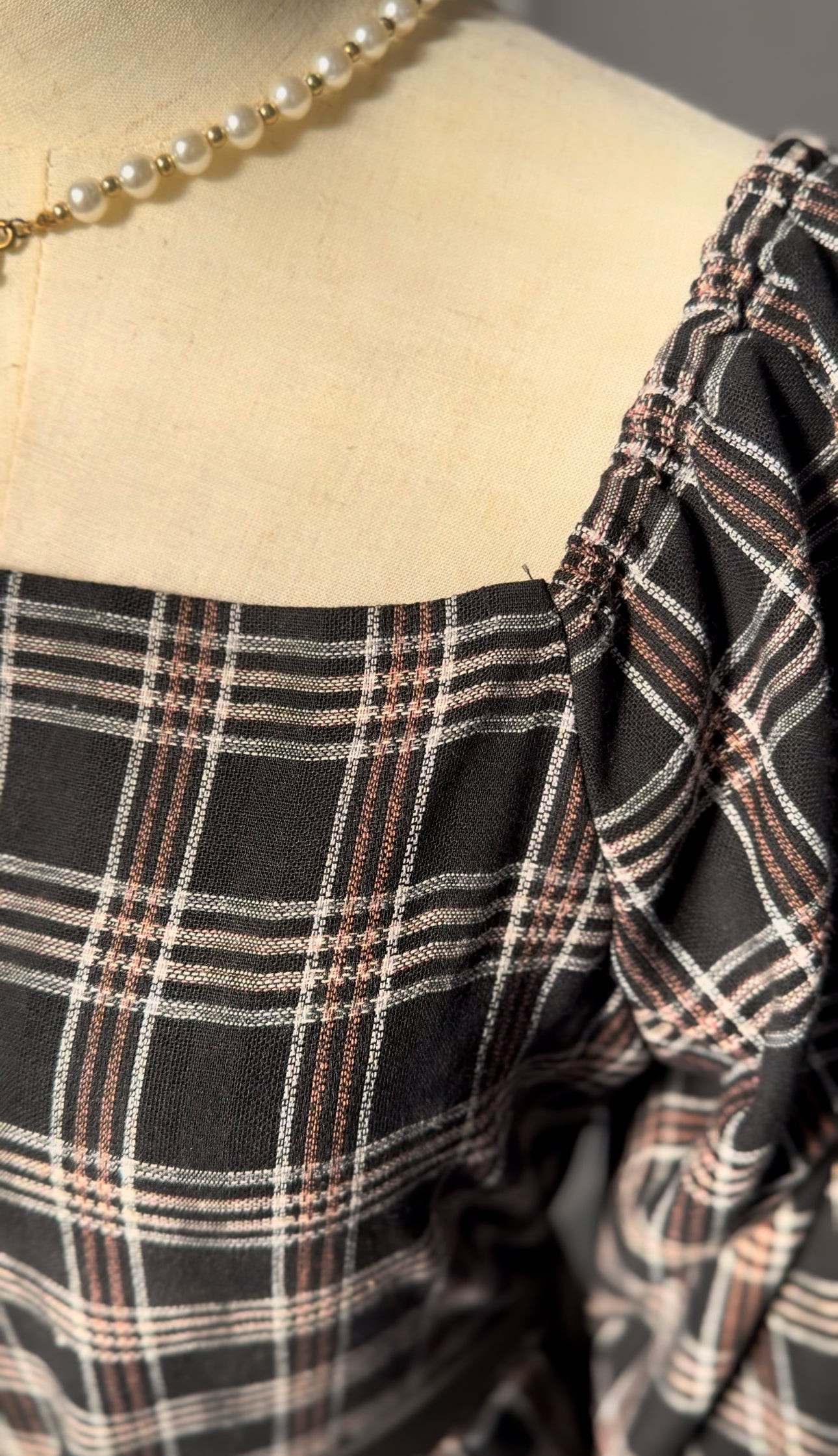 Majesty Black Checkered Long Dress