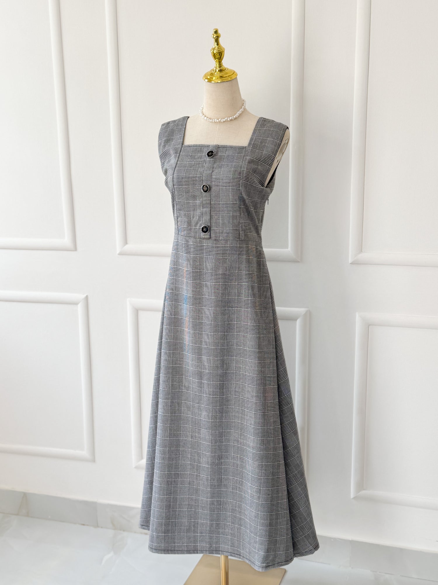 Marcel Long Glen Check Pattern Dress