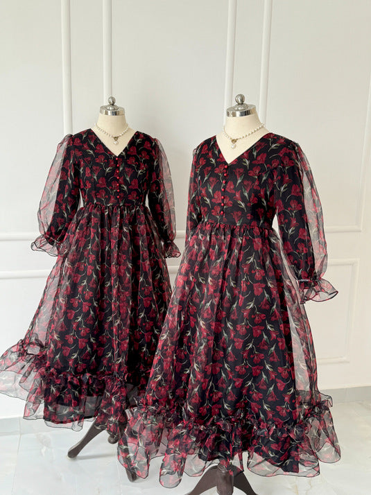 Twilight Floral Long Sleeves Dress