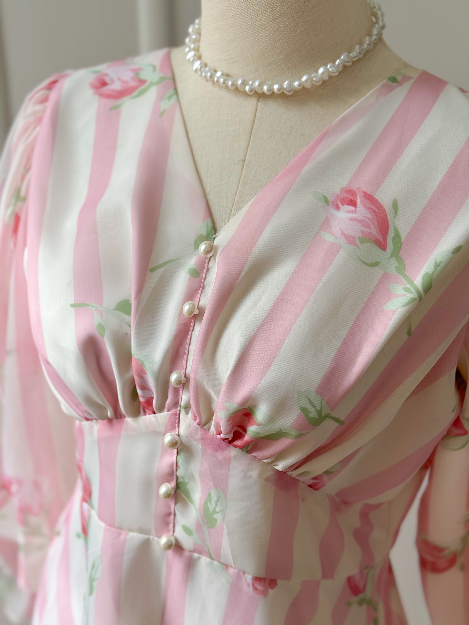 Taffy pink and white organza dress