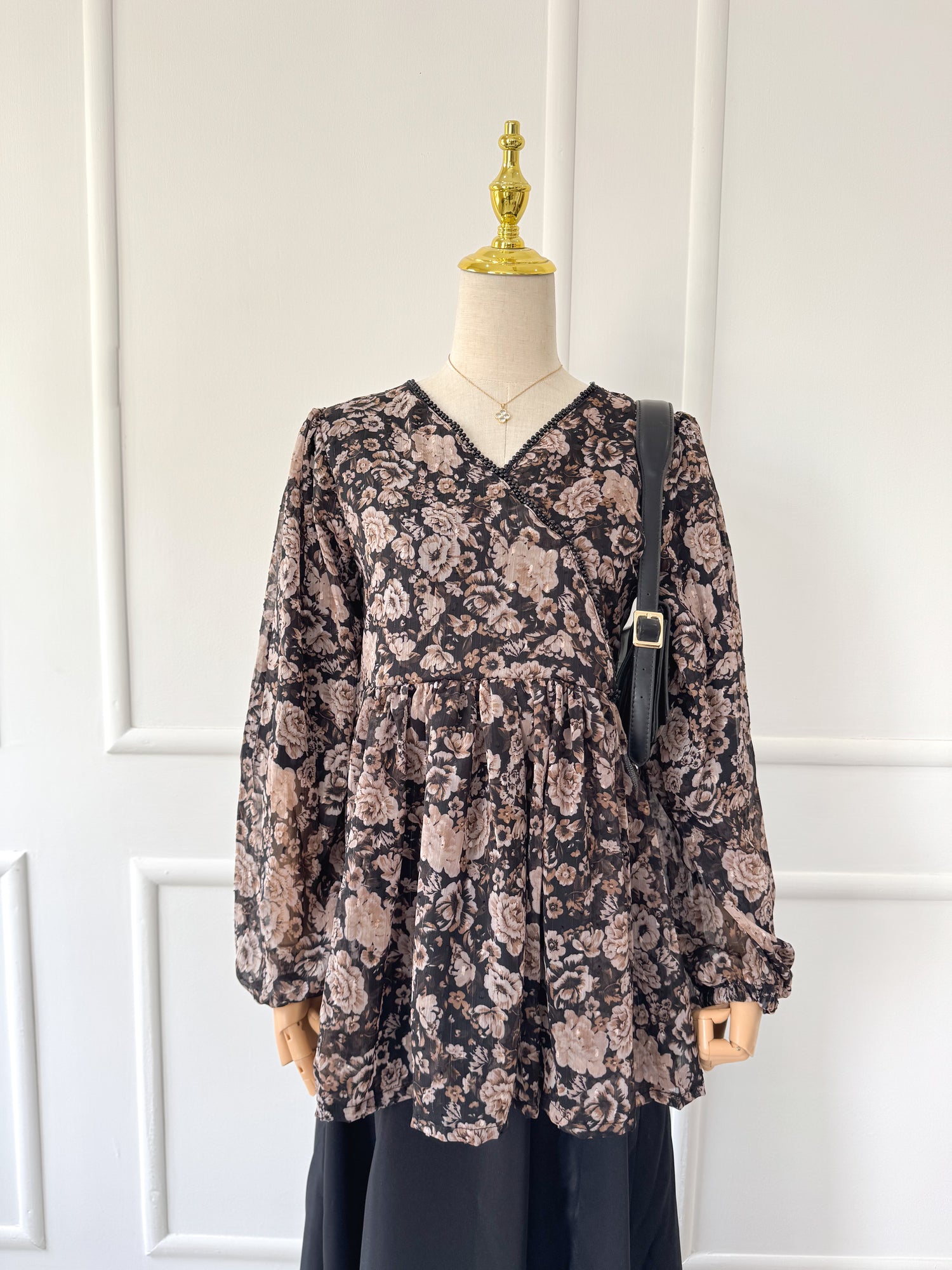Nyra frilled floral top