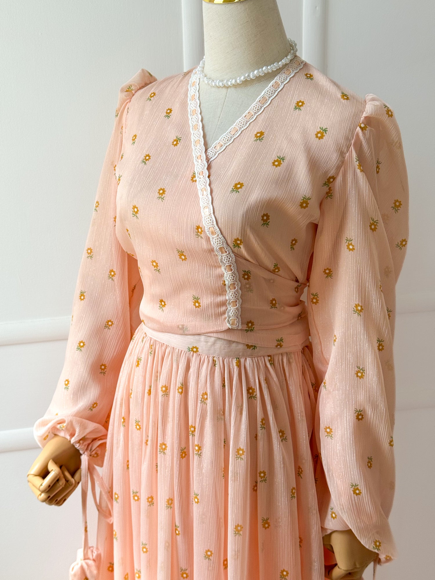 Blush blouse and long skirt set