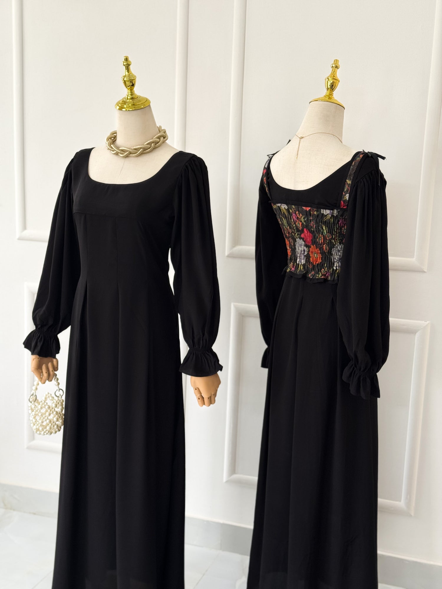 Black Silk Long Dress