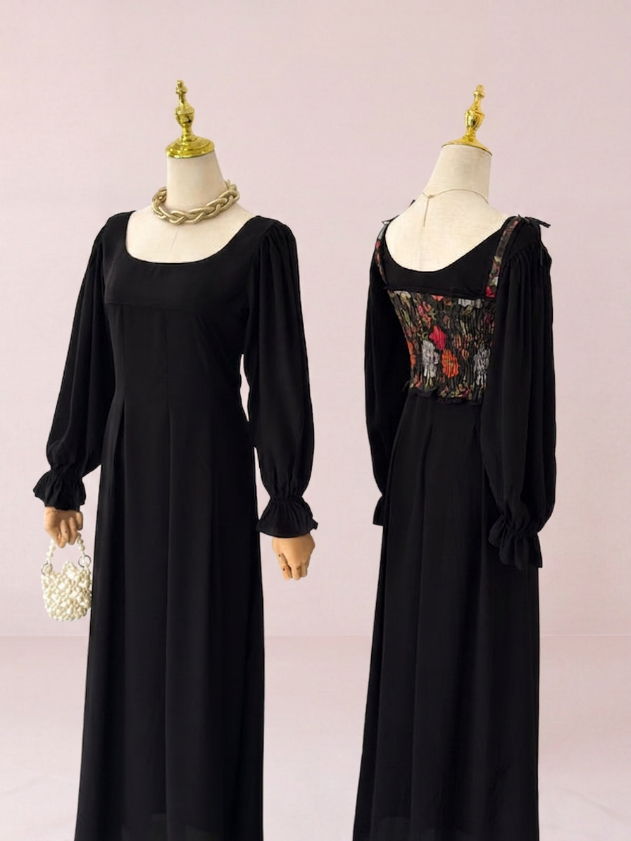 Black Silk Long Dress