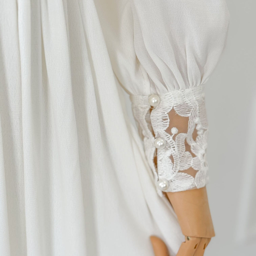 Dove Embroidered Long Dress