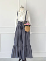 Grey Vintage Skirt With White Knot Top