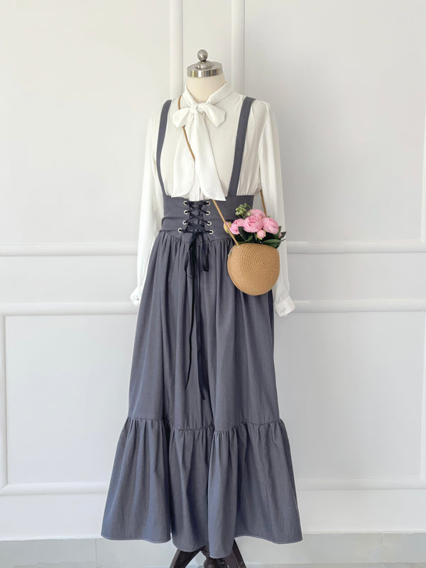 Grey Vintage Skirt – Trendy Denim Cotton Look
