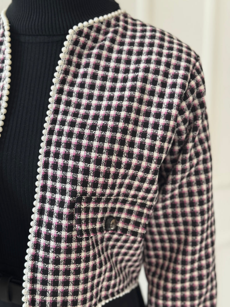 Midnight Tweed Crop Jacket