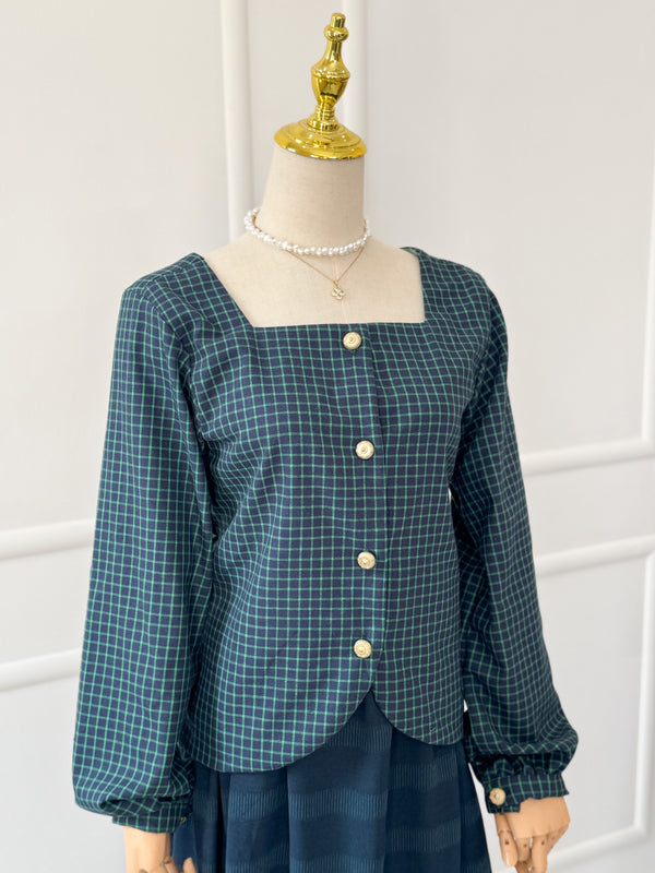 Pixi Buttoned Down Chequered Top