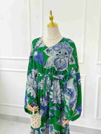 Jade Long Floral Kaftan Style Dress