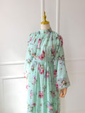 Fleur Mint Floral Long Dress