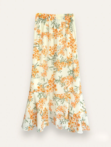 Orchid Floral Long Skirt