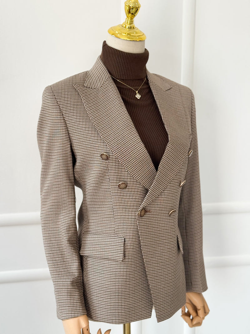Chestnut Grid Tailored Blazer