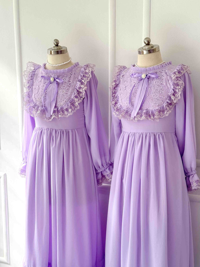 Iris with Lace Adorned High Neckline