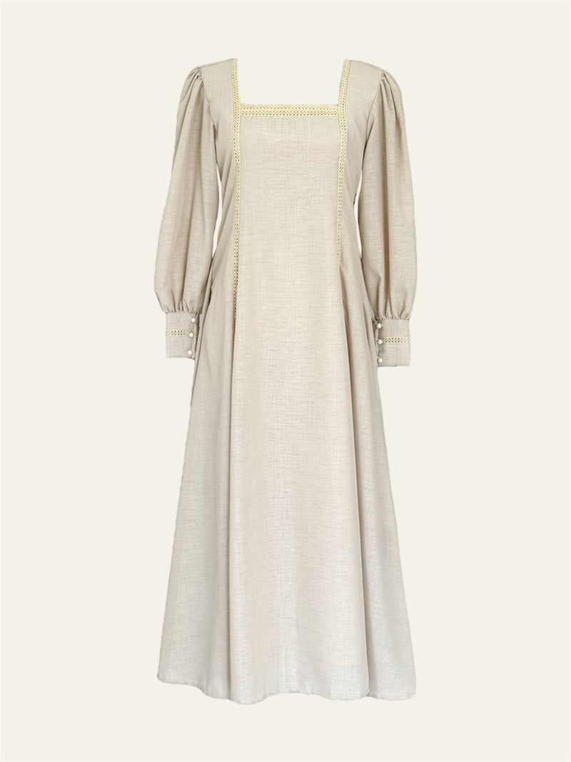 Lama Beige Long Modest Dress