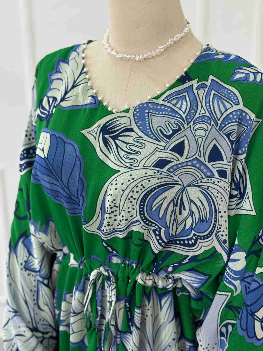 Jade Long Floral Kaftan Style Dress