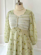 Pistachio Pearl Embellished Long Dress