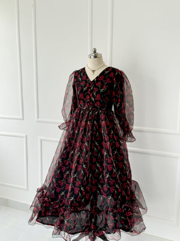 Twilight Floral Long Sleeves Dress