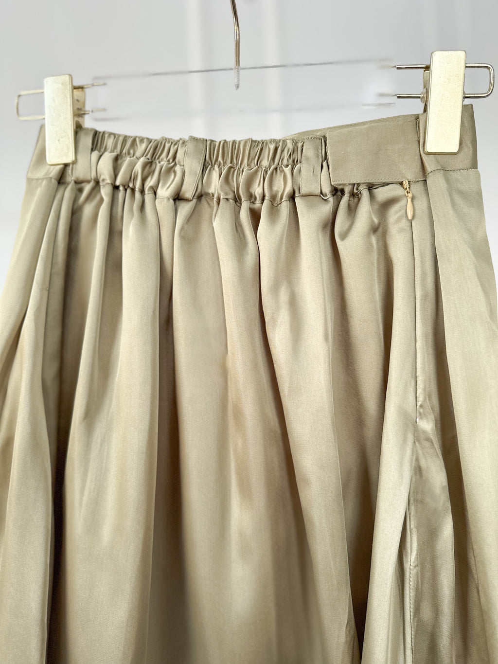 Olive Green Silk Skirt