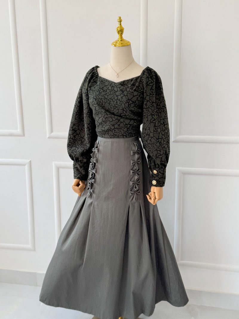 Sage Jacquard Blouse