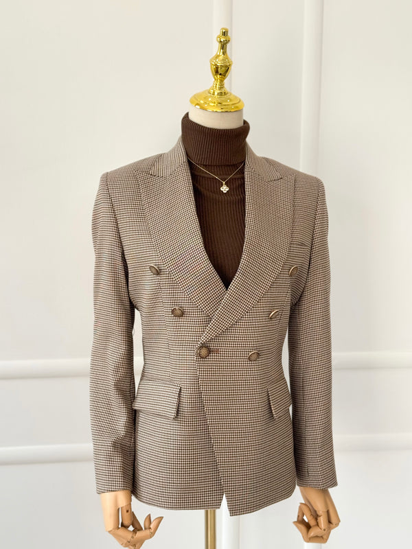 Chestnut Grid Tailored Blazer