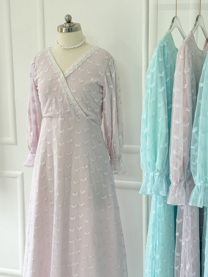 Blush Embroidered Net Dress