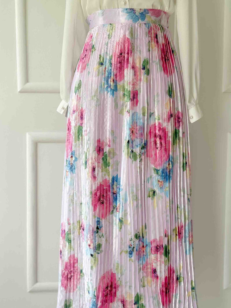Floral Pleated Chic-style Skirt