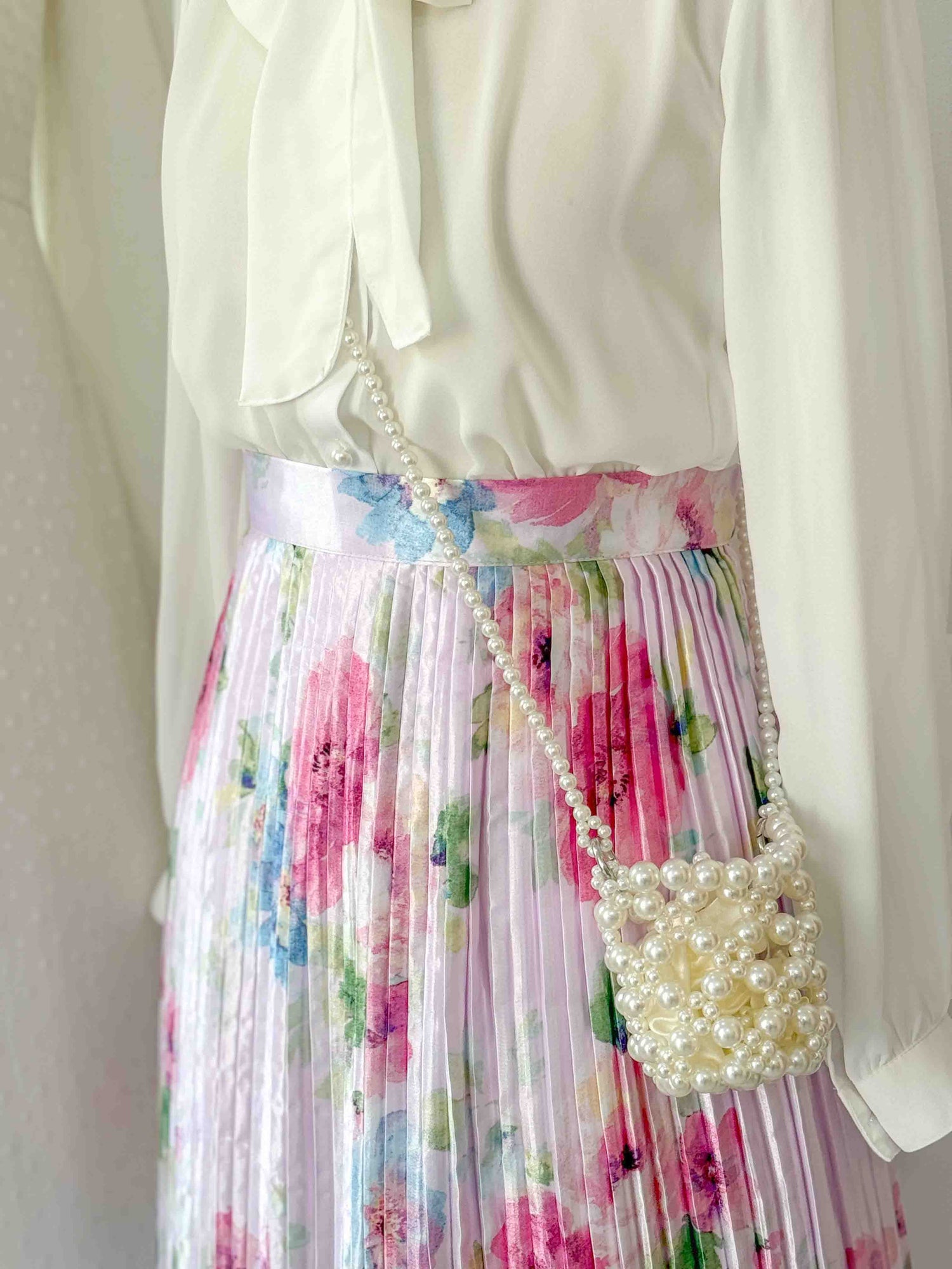 Floral pleated skirt