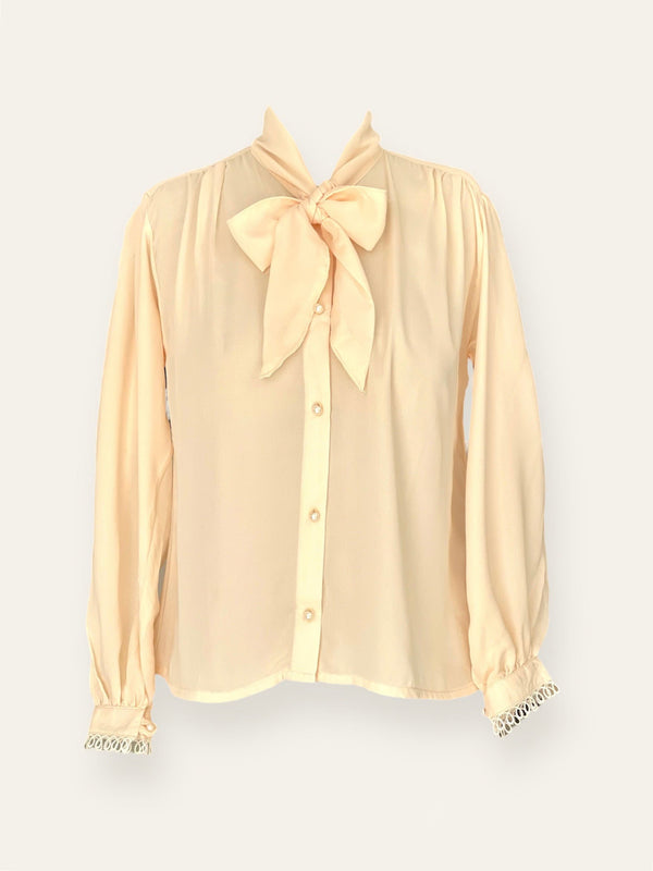 Peach Georgette Knot Top