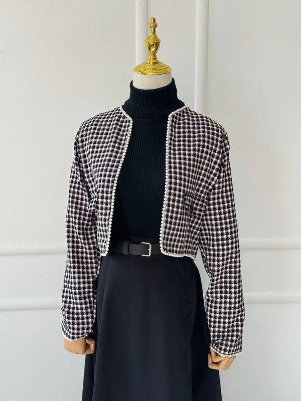 Midnight Tweed Crop Jacket
