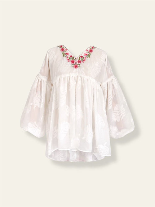 Camellia Embroidered Boho Top