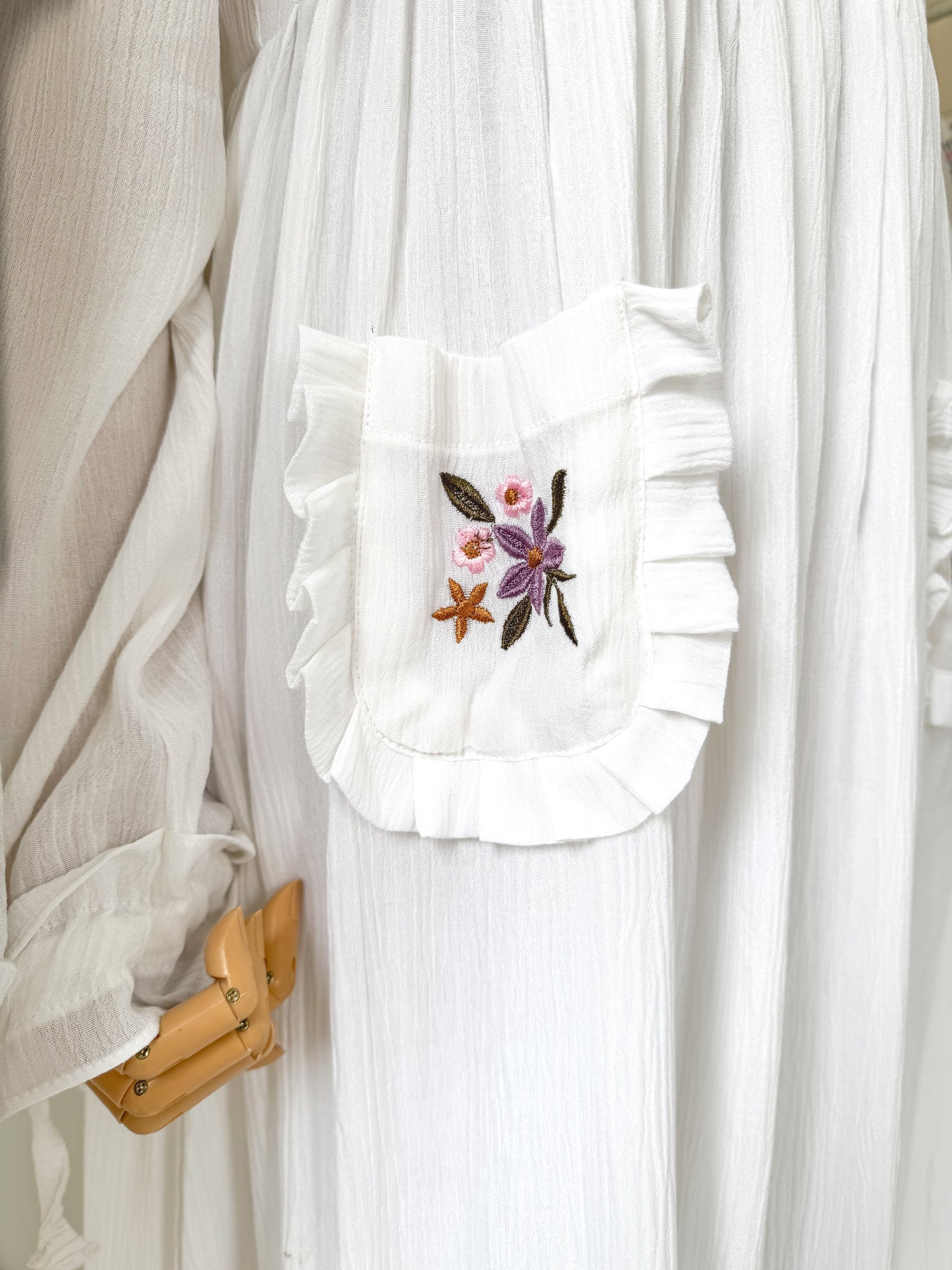 Floris Long Embroidered Dress