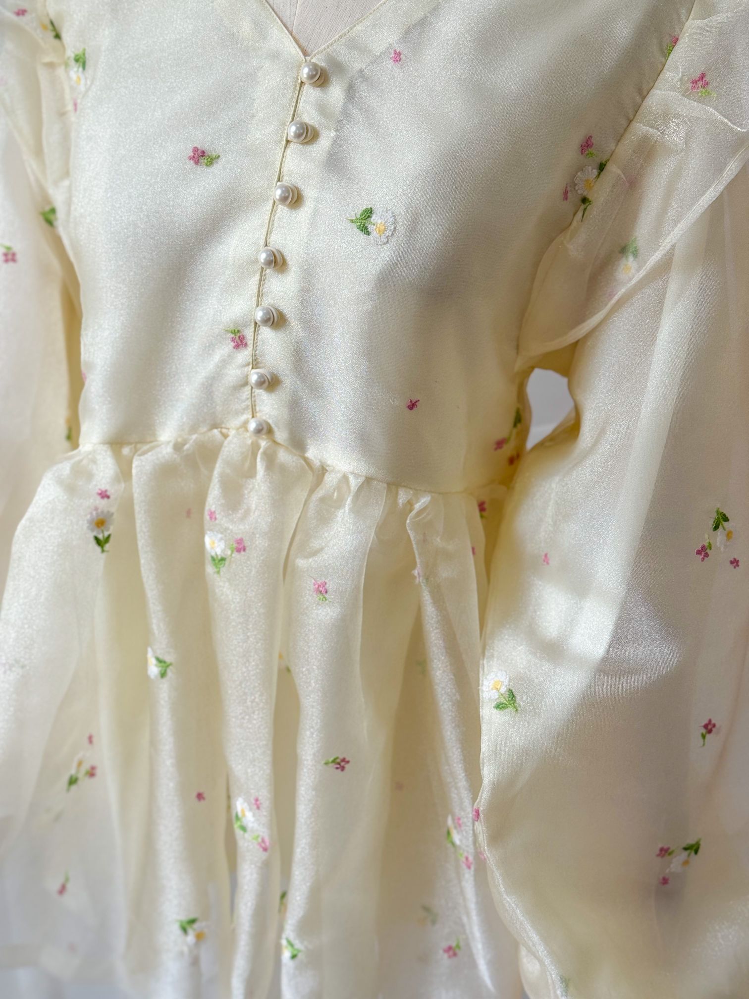 Vanilla Embroidered Baggy Top