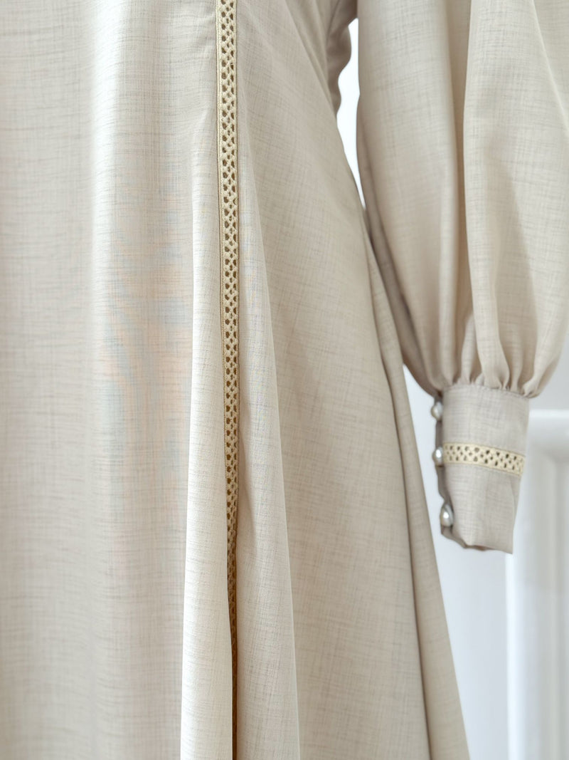 Lama Beige Long Modest Dress