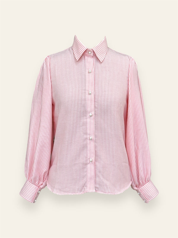 Candy Pink Button Down Top