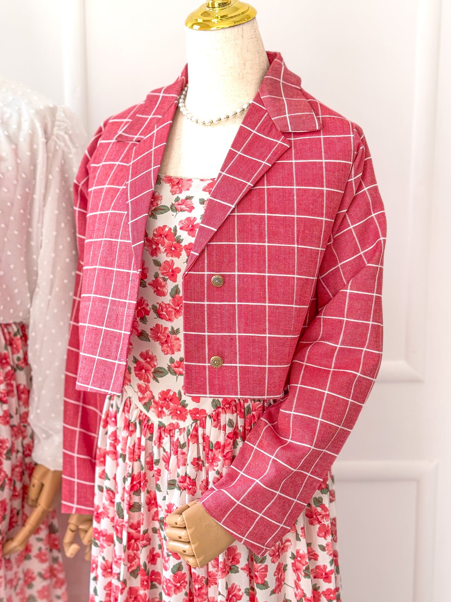 Berry Dress and Scarlet Cropped Jacket