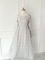 Petal Long Dress with Side Lace-up