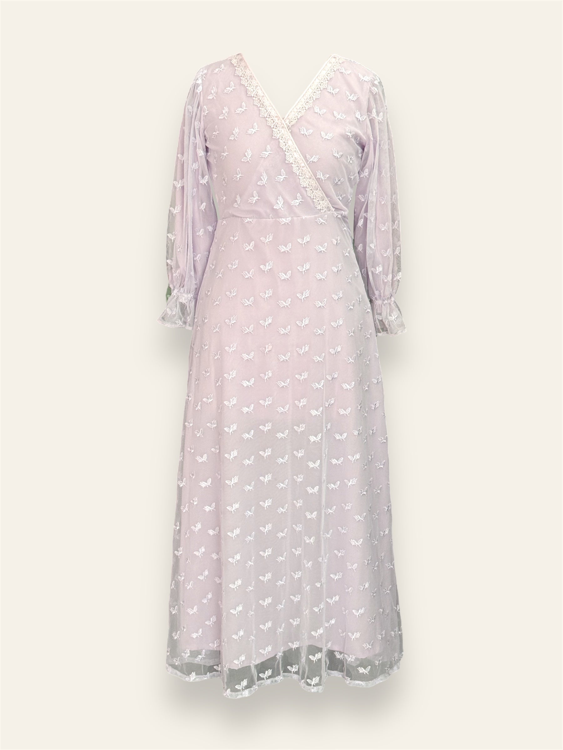 Blush Embroidered Net Dress