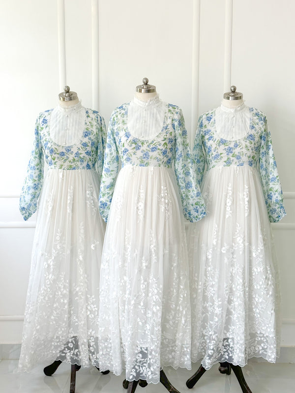 Marina Embroidered Net Long Dress