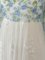 Marina Embroidered Net Long Dress