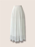 Trendy White Pleated Skirt