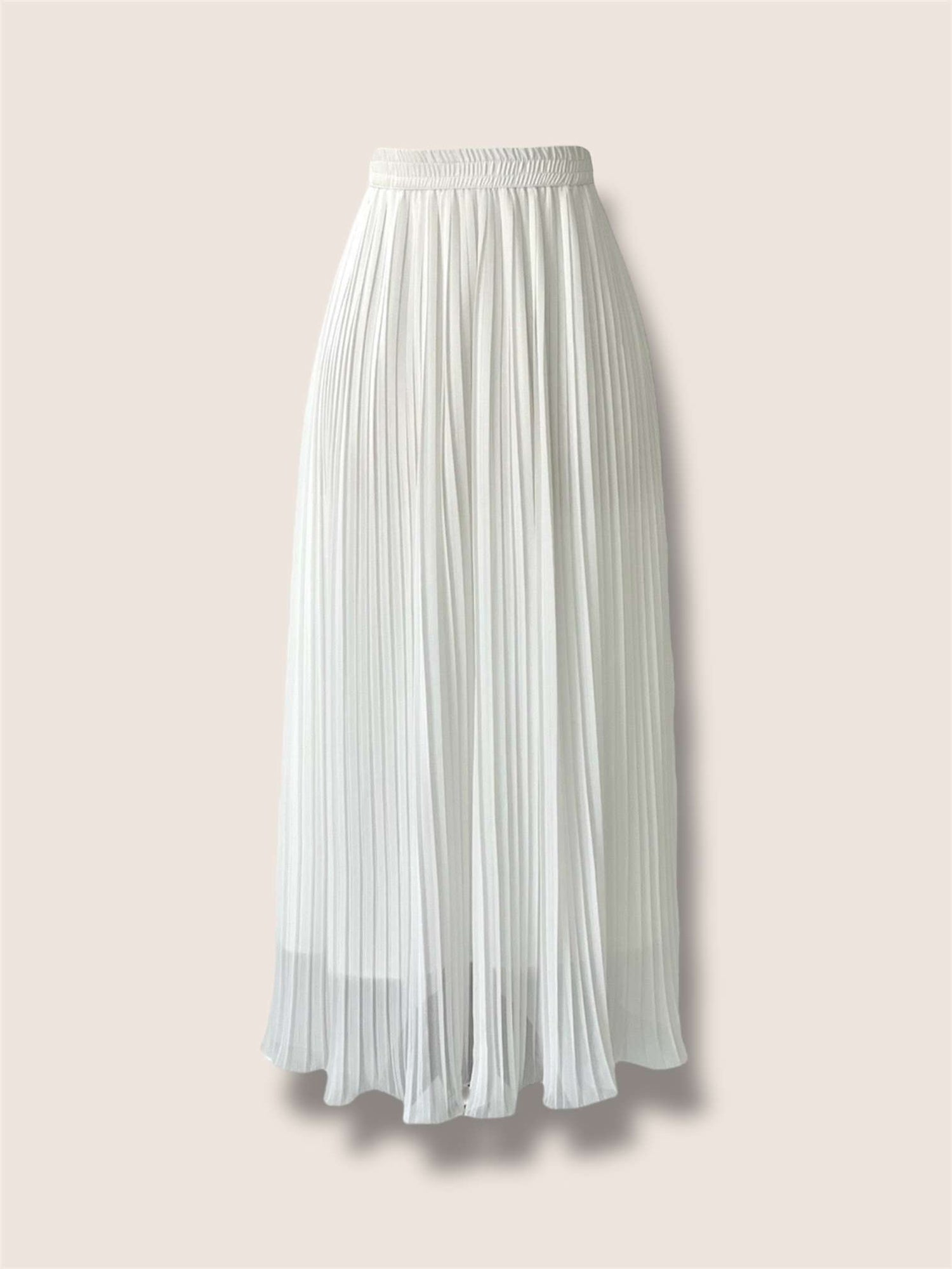 Trendy White Pleated Skirt