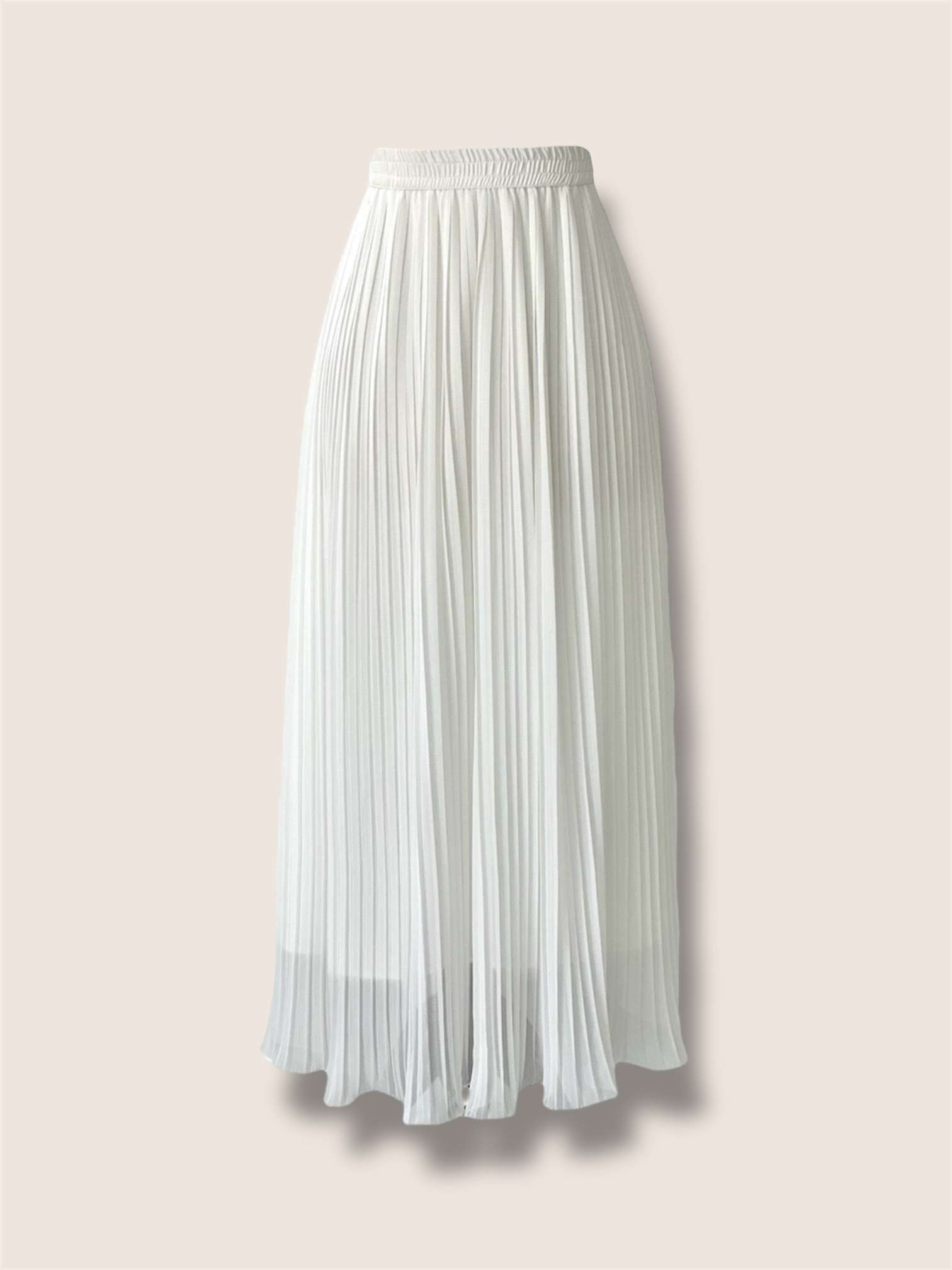 Trendy White Pleated Skirt