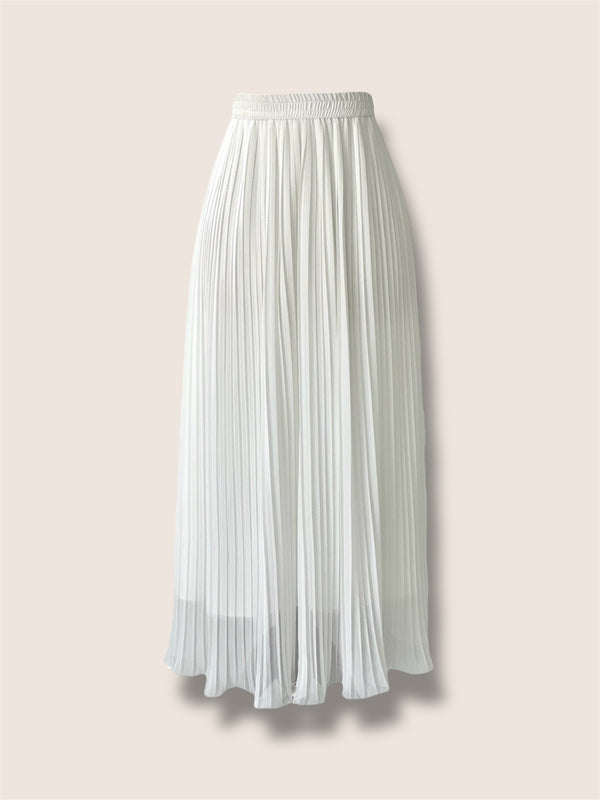 Trendy White Pleated Skirt