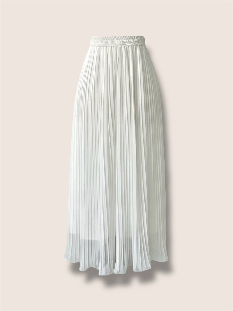 Trendy White Pleated Skirt