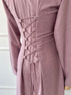 Mauve Solid Long Dress
