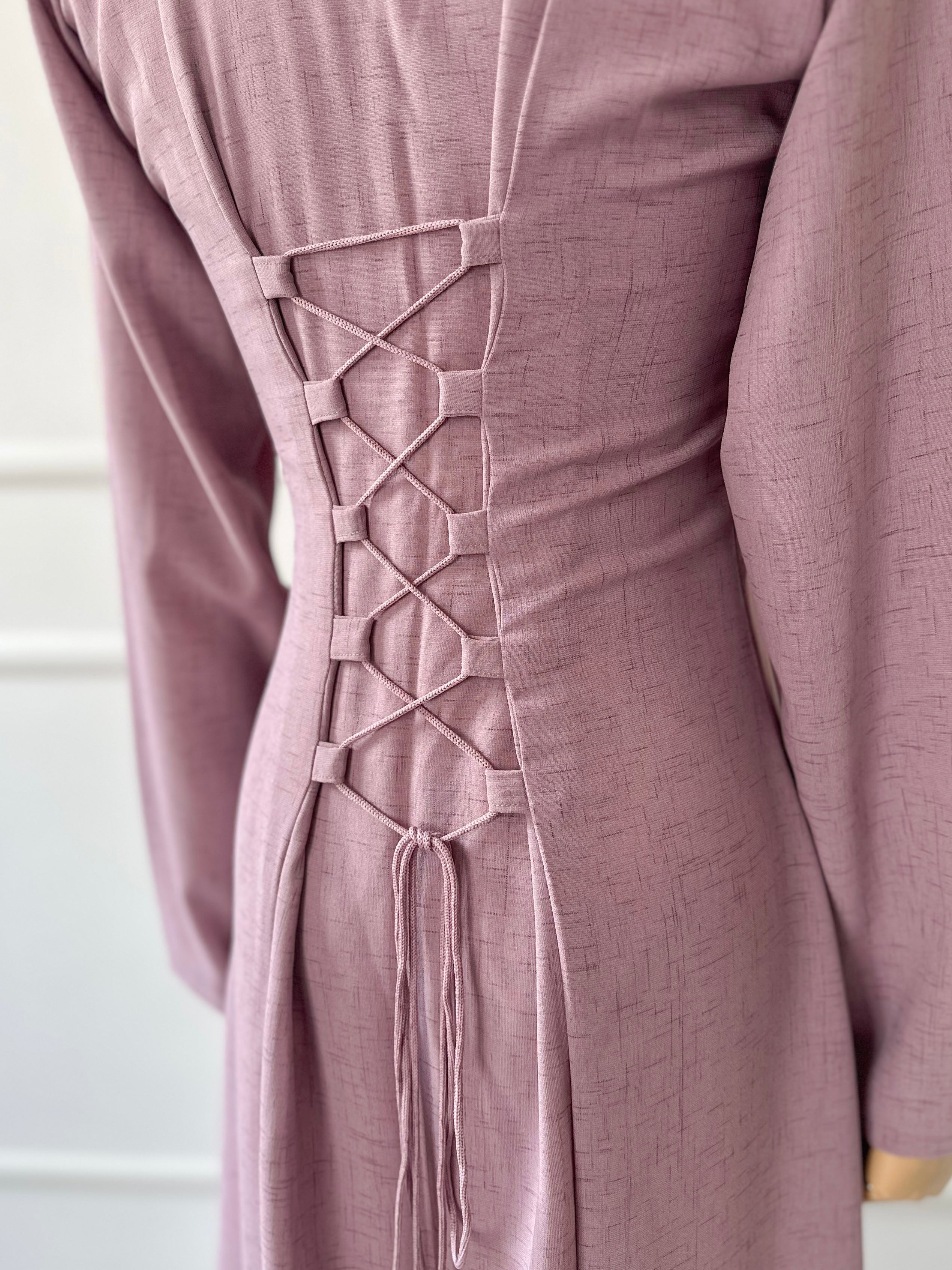 Mauve Solid Long Dress