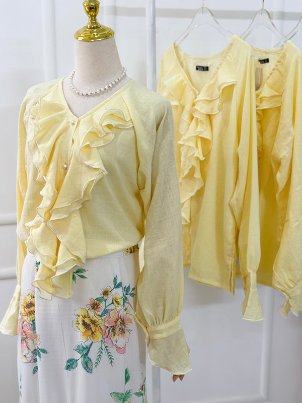Buttercream Ruffled Top